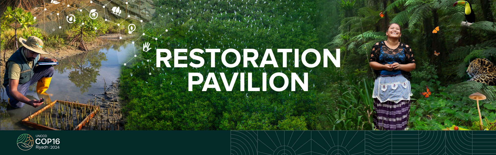 COP 16 banner - Restoration Pavillion