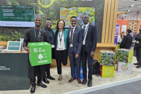 A group of men and woman at the Restoration Pavilion, 3 December 2024, in Riyadh