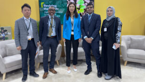 Panelists at the Reviving the Earth session during the Restoration Pavilion, on 10 December 2024, in Riyadh, Saudi Arabia