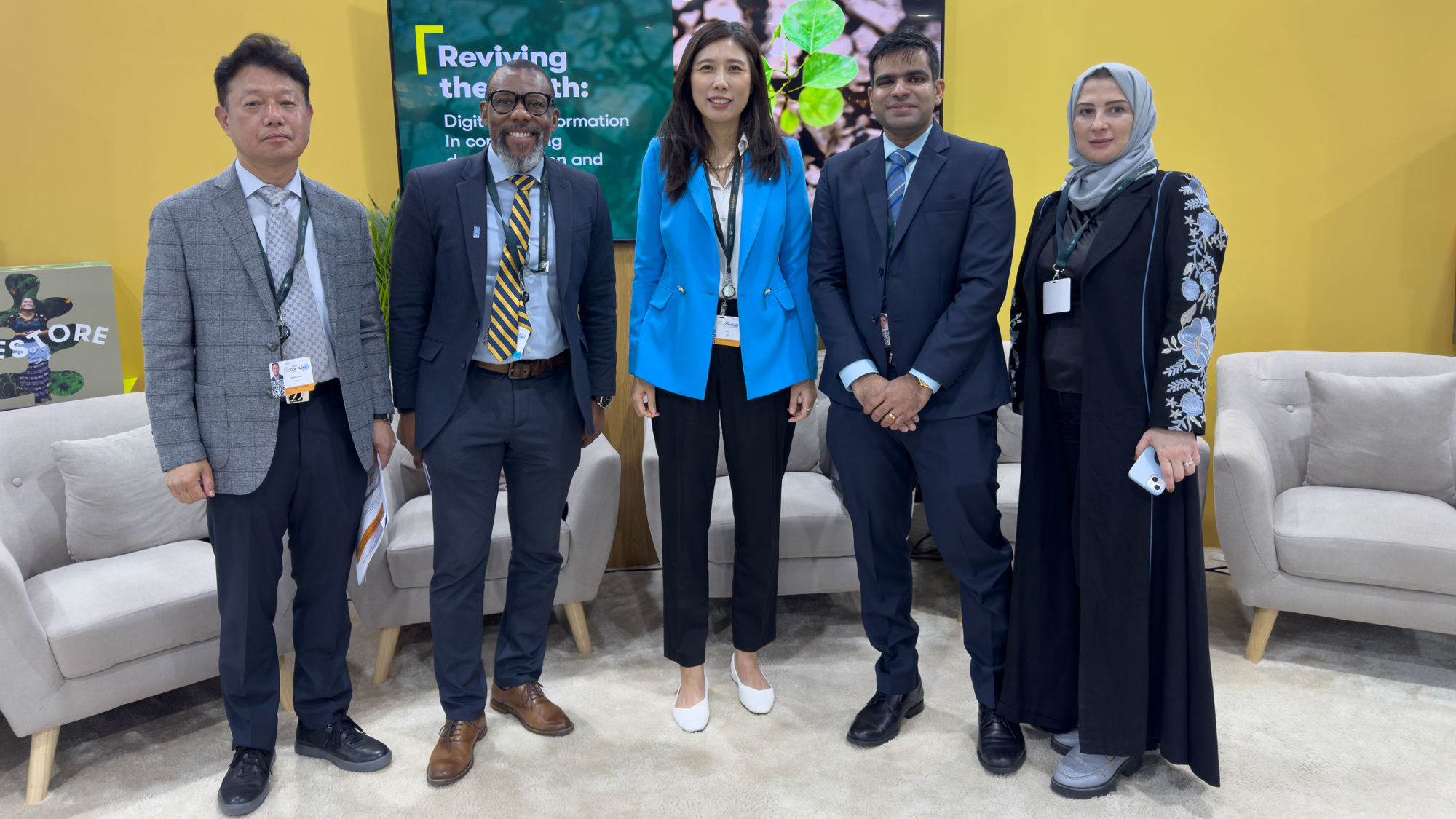 Panelists at the Reviving the Earth session during the Restoration Pavilion, on 10 December 2024, in Riyadh, Saudi Arabia